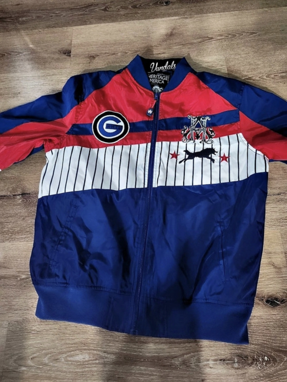 JH Design Harley-Davidson Racing Jacket Blue & Red Racing Jacket Like New